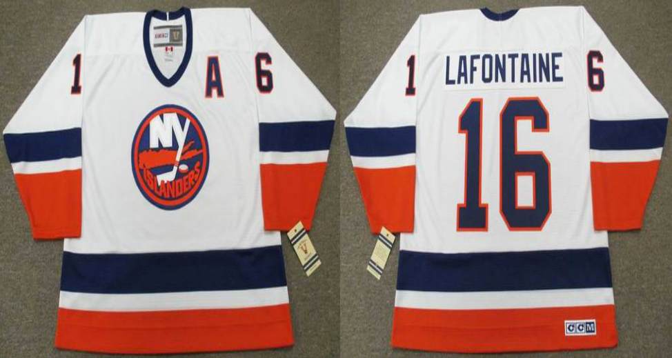 2019 Men New York Islanders #16 Lafontaine white CCM NHL jersey->toronto raptors->NBA Jersey